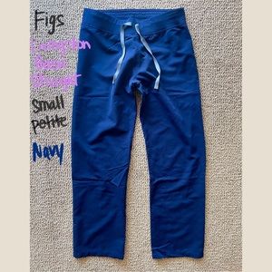 Figs Livingston Basic Scrub Pants Smal Petite Navy